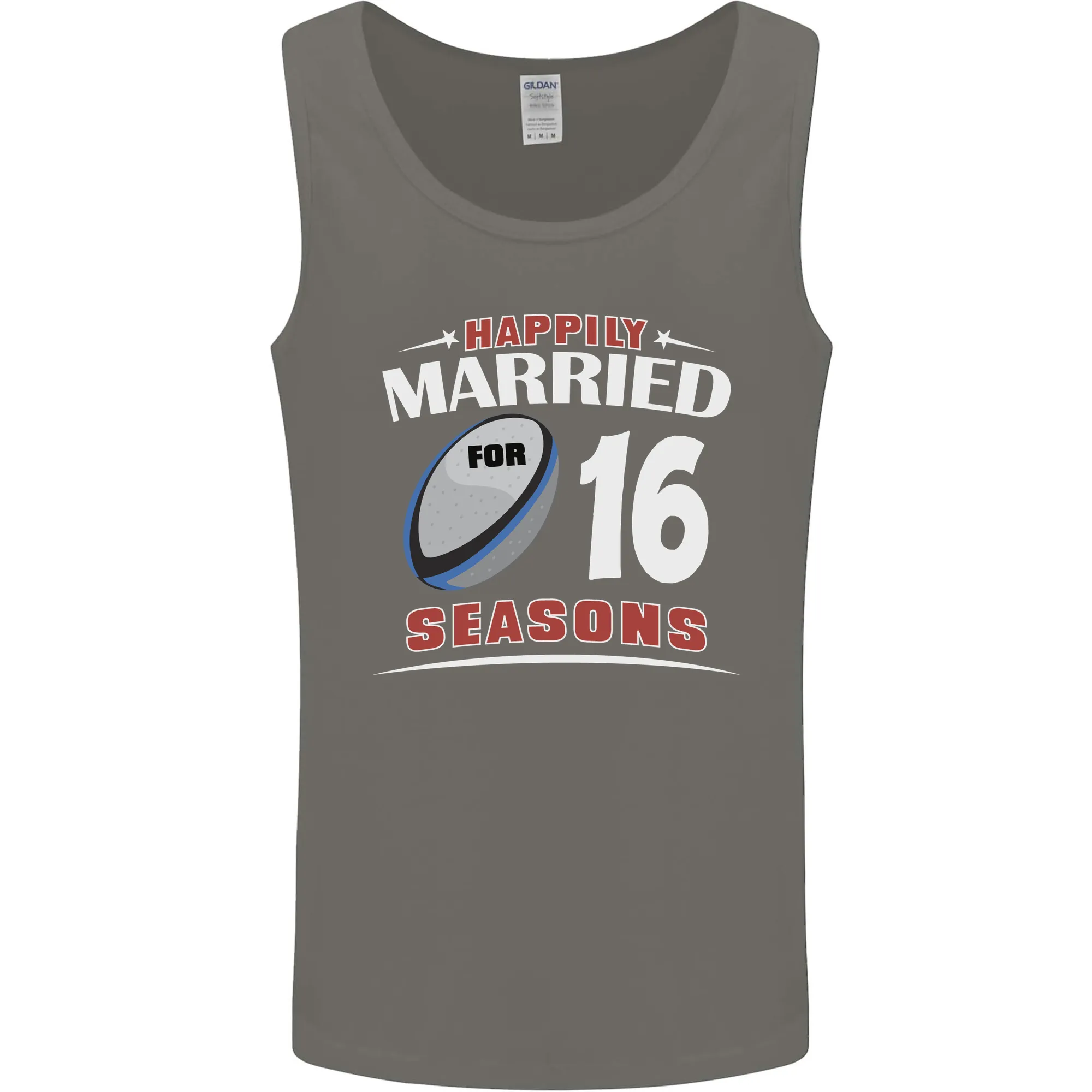 16 Year Wedding Anniversary 16th Rugby Mens Vest Tank Top