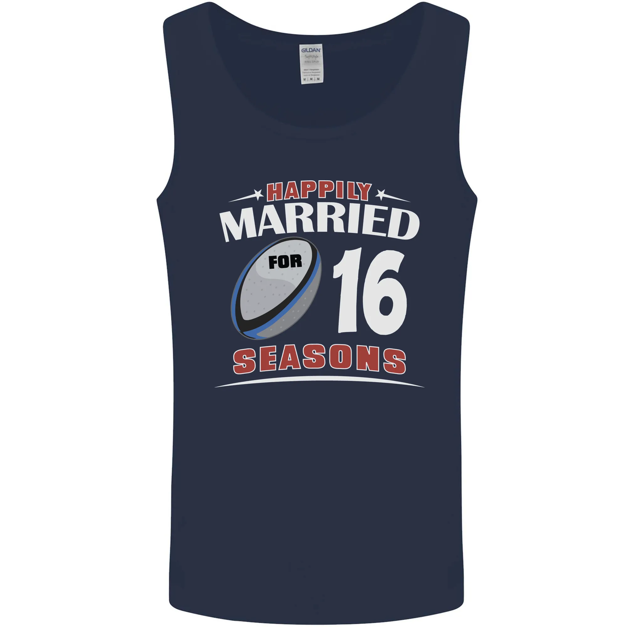 16 Year Wedding Anniversary 16th Rugby Mens Vest Tank Top