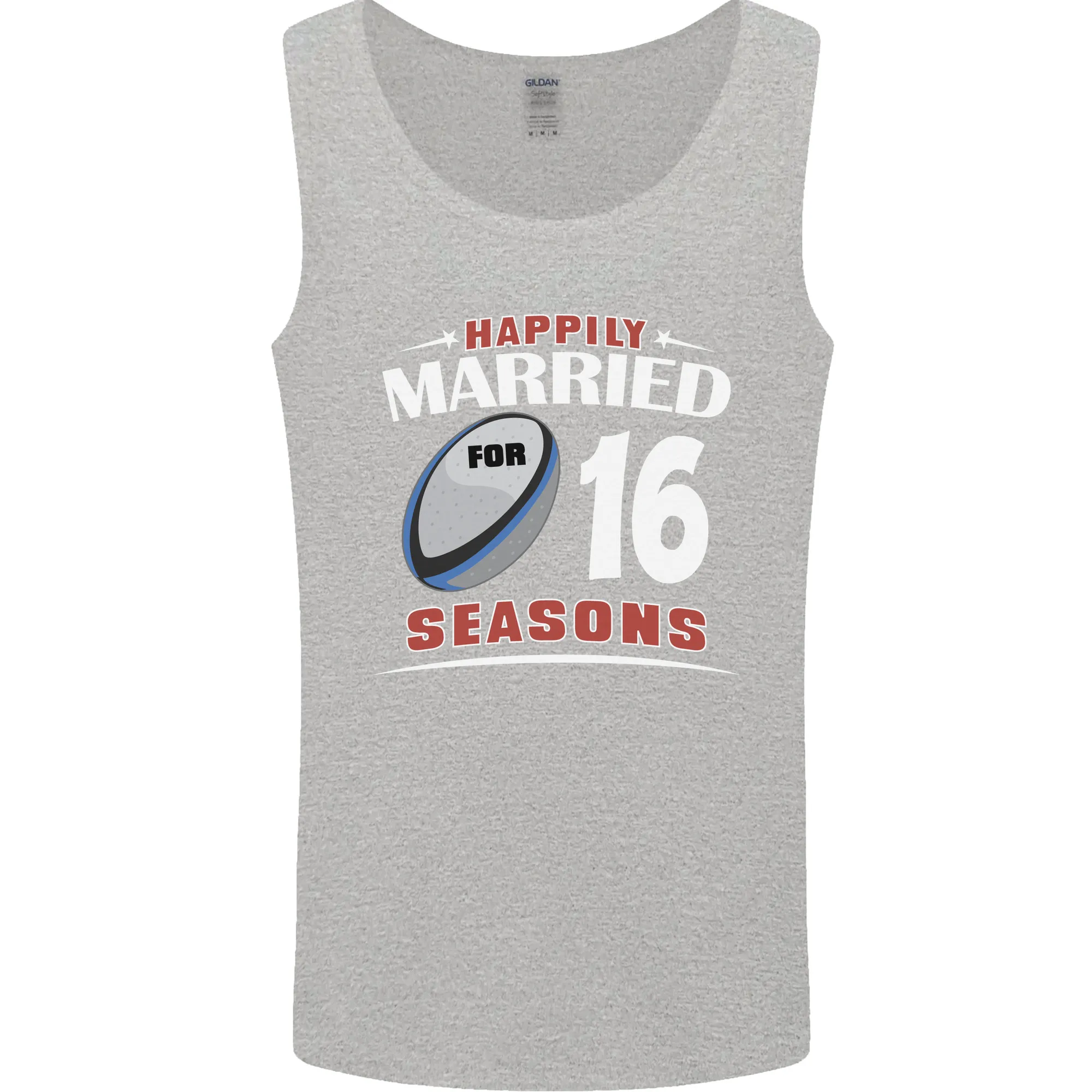 16 Year Wedding Anniversary 16th Rugby Mens Vest Tank Top