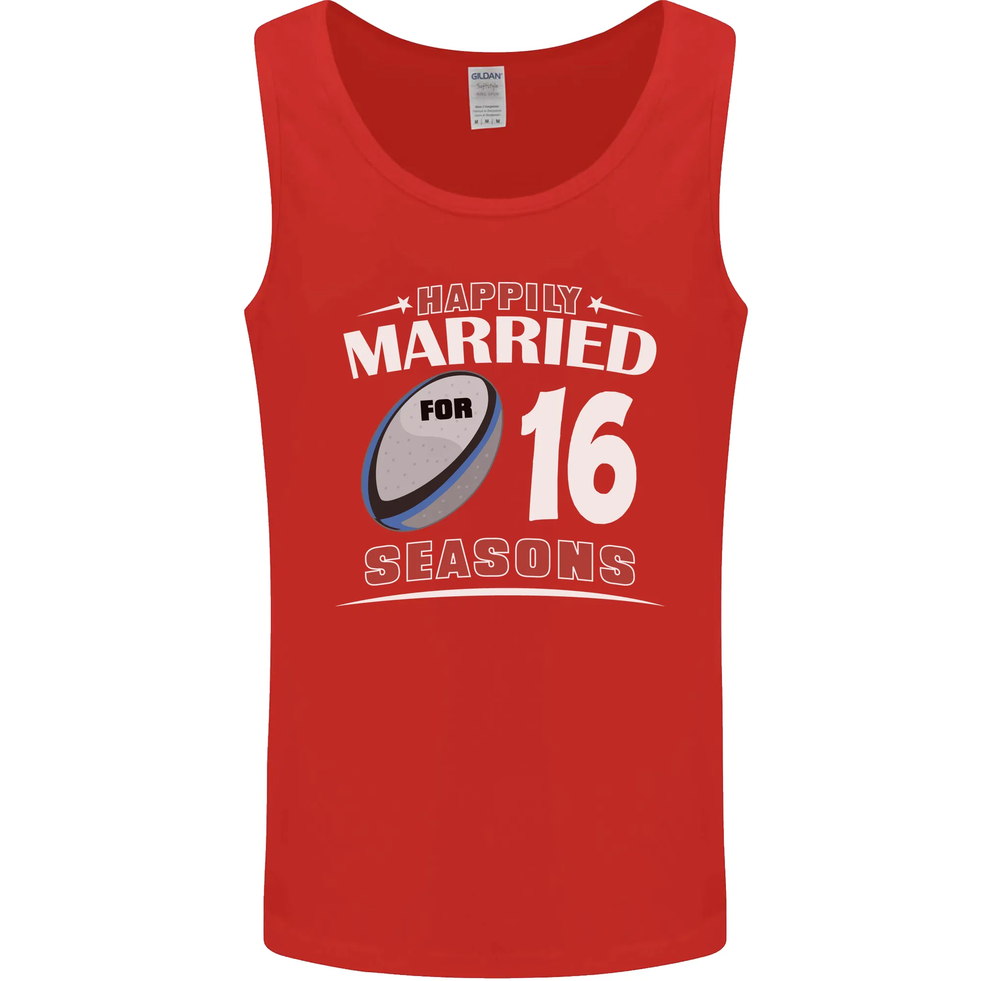 16 Year Wedding Anniversary 16th Rugby Mens Vest Tank Top