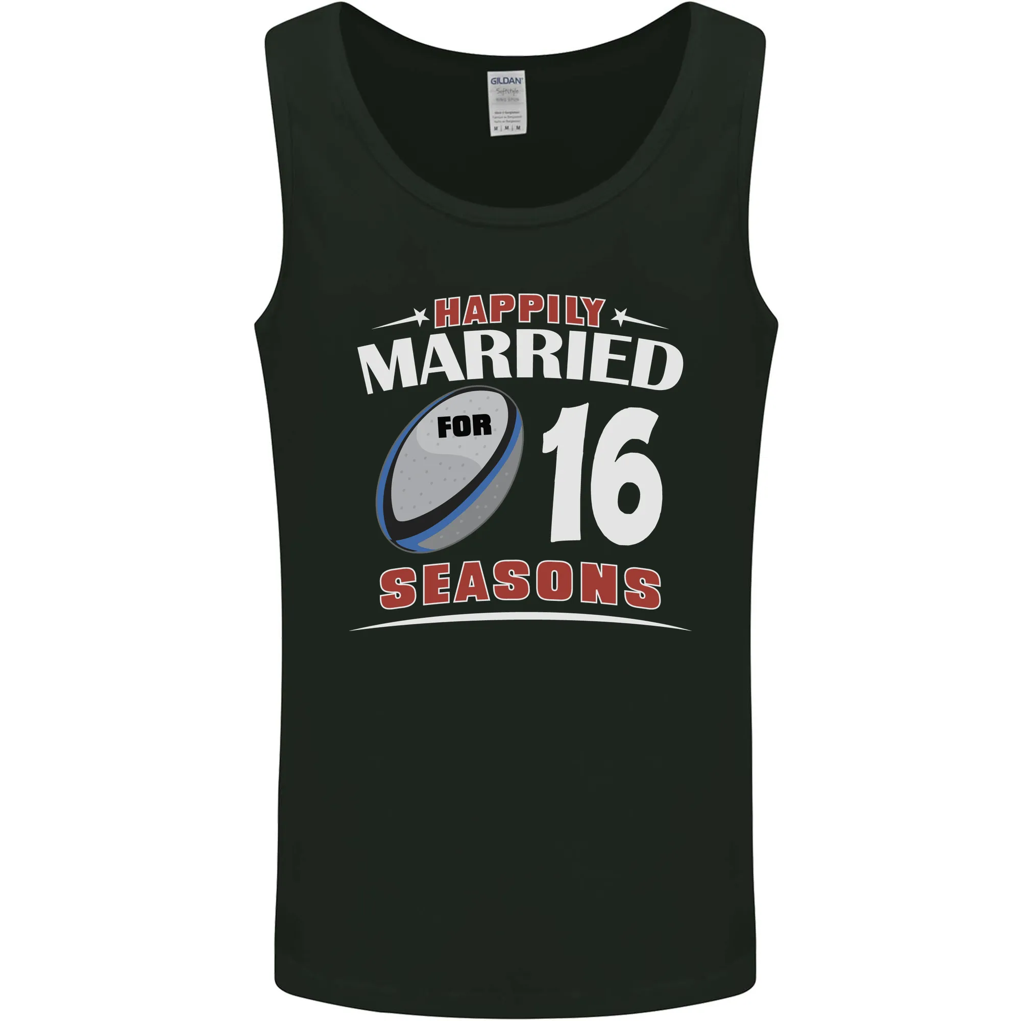 16 Year Wedding Anniversary 16th Rugby Mens Vest Tank Top