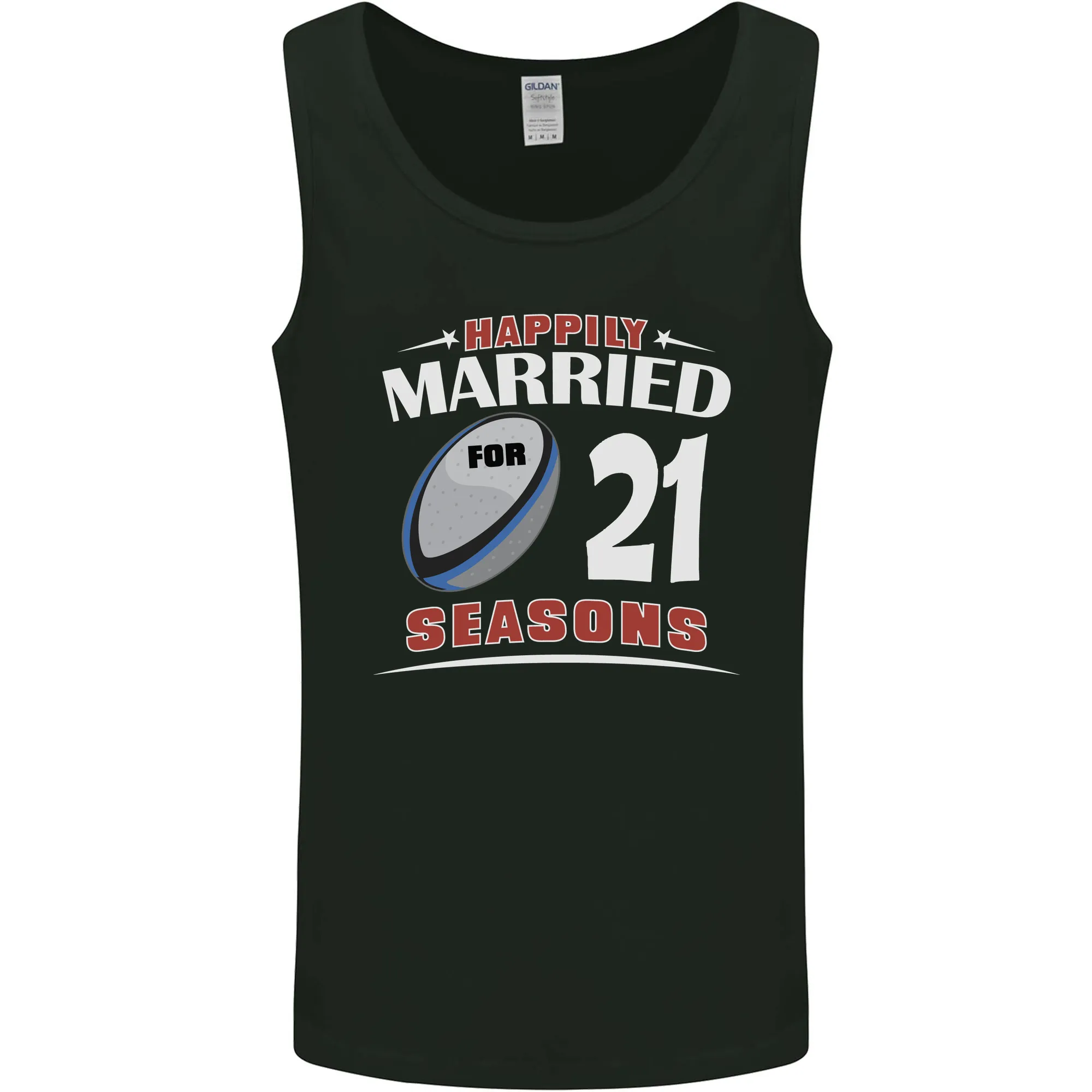 21 Year Wedding Anniversary 21st Rugby Mens Vest Tank Top