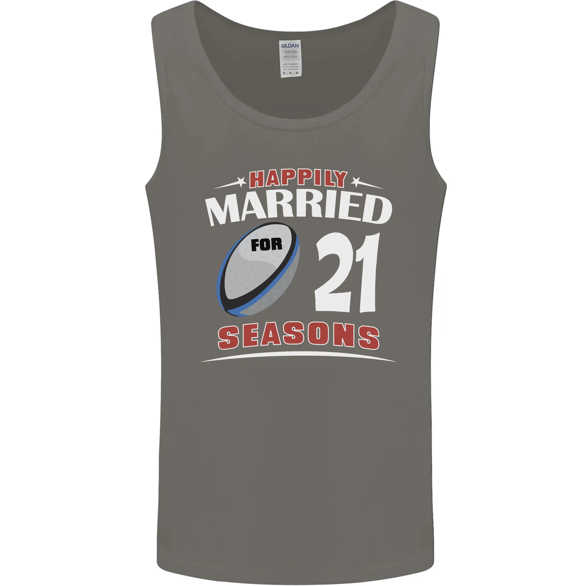 21 Year Wedding Anniversary 21st Rugby Mens Vest Tank Top