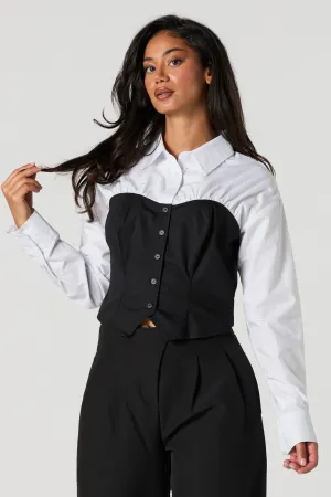 Button-Up Corset Combo Top