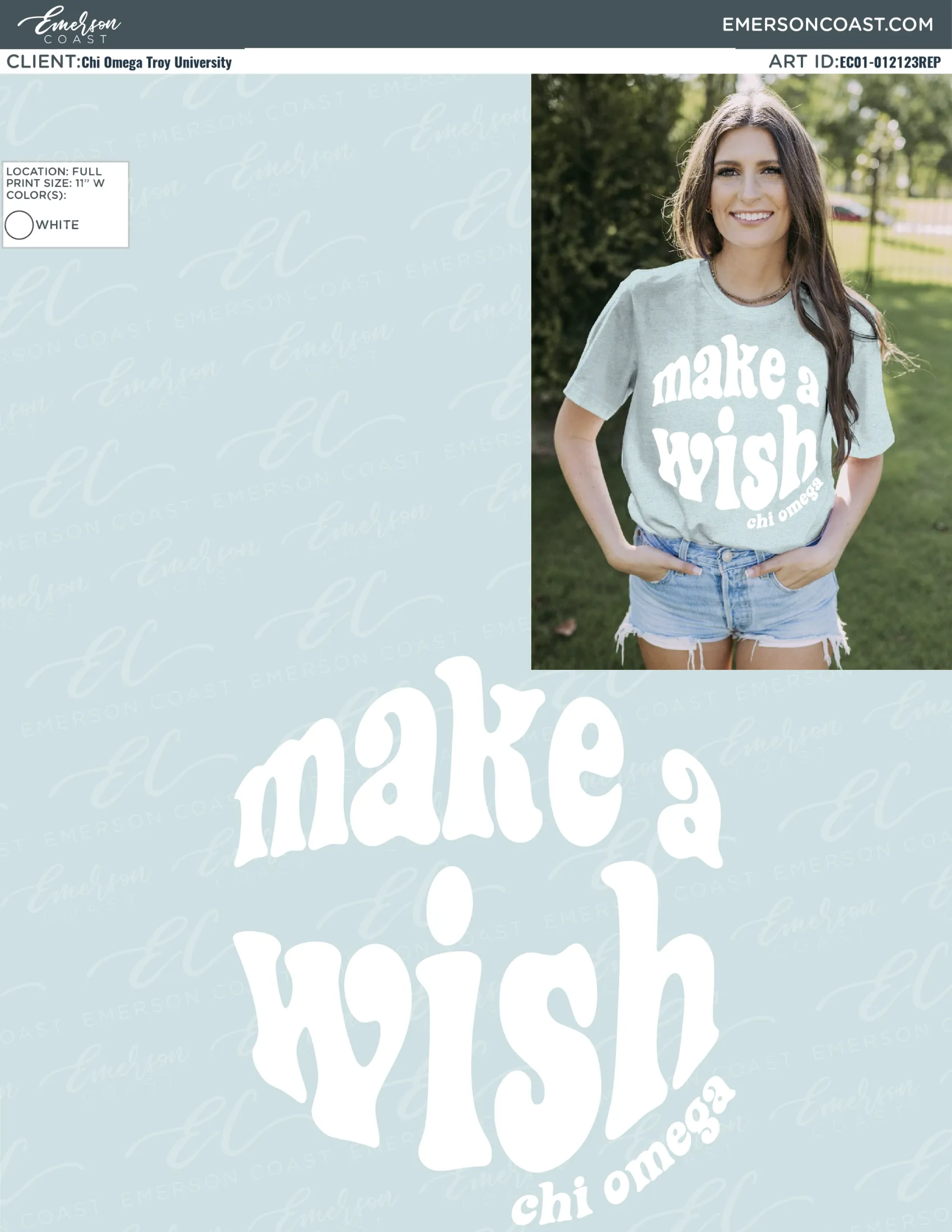 Chi Omega Make A Wish Pastel Tees