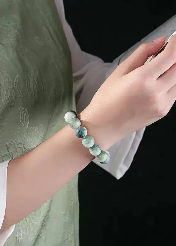 Chic Green Six Word Proverbs for Peace Bodhi Bracelet ML1390