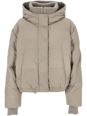 Dove Grey Hooded Padded Jacket