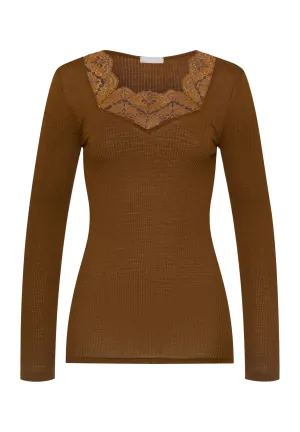 Ellis Ribbed Square Neck Top | Gingerbread 70966-1789