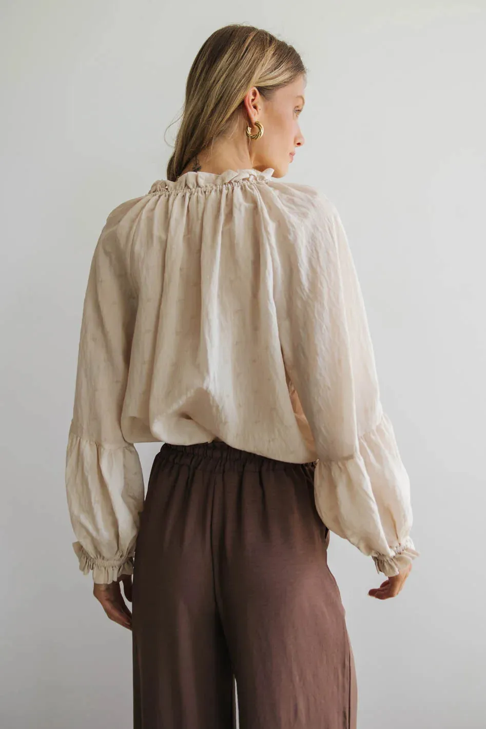 Elowen Button Up Blouse in Cream