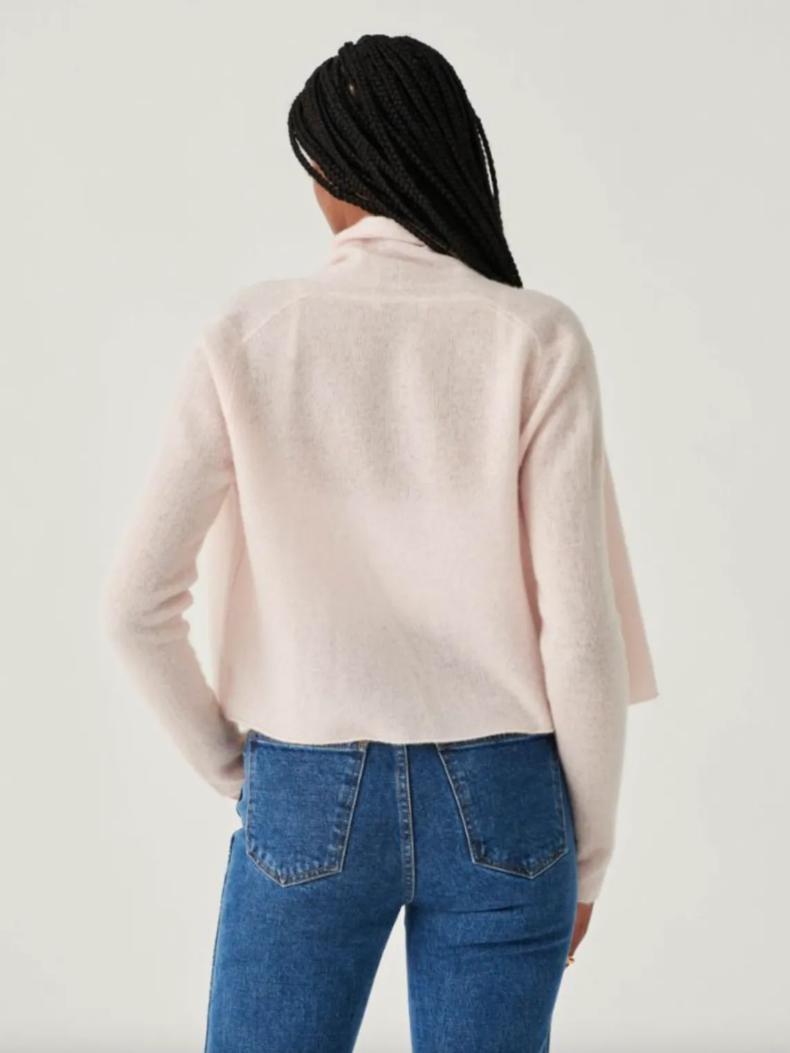 Essential Cashmere Cropped Trapeze - Pink Sand