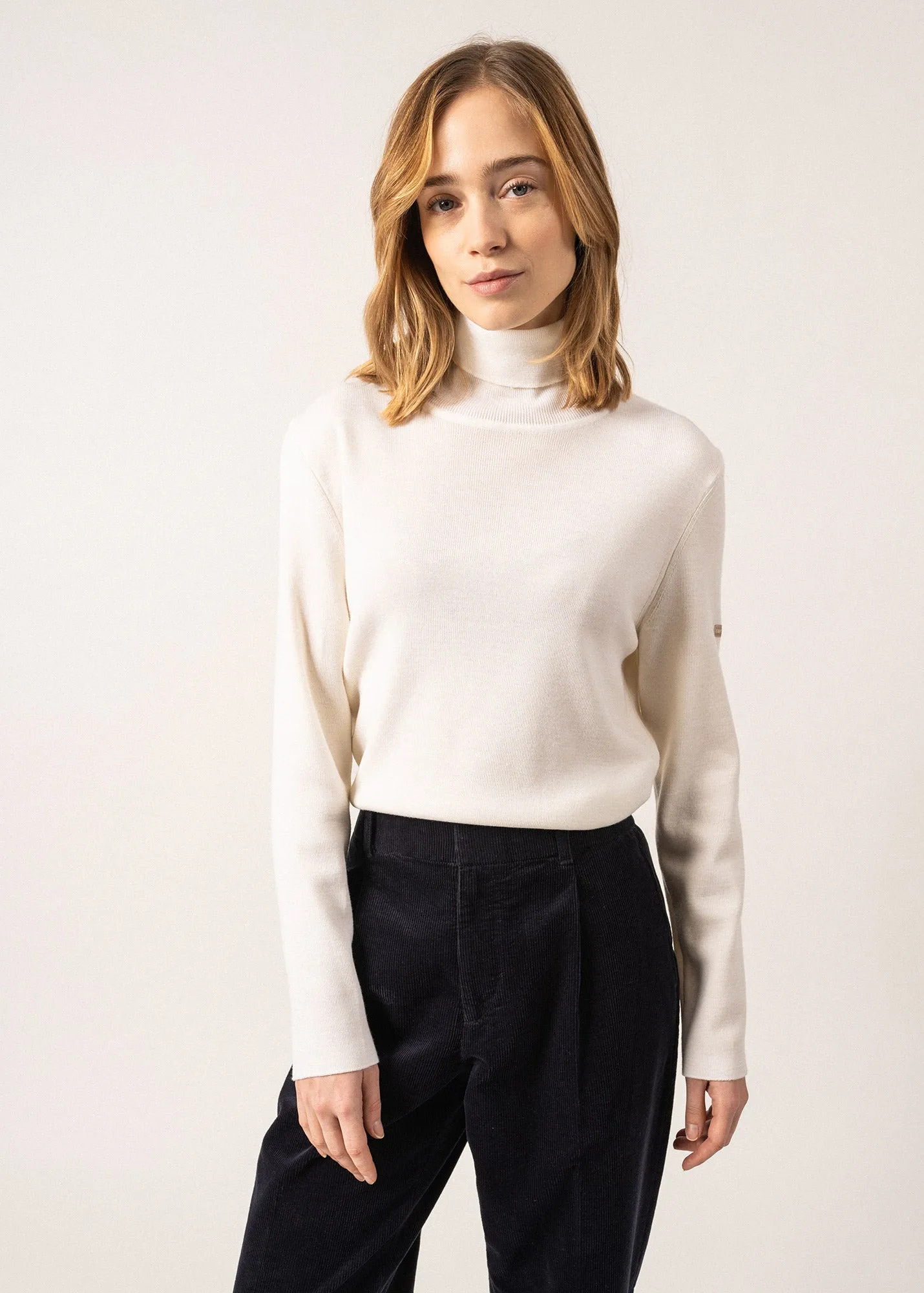 Houat turtleneck jumper - in wool (BLANC)