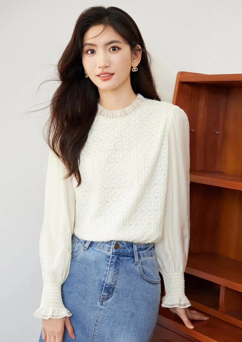 LAYER STAND NECK LACE SHIRT