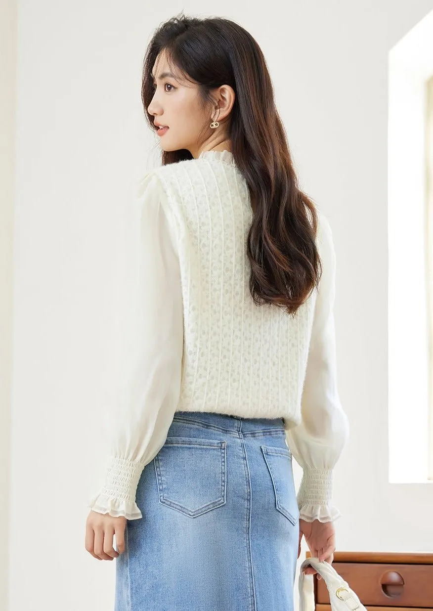 LAYER STAND NECK LACE SHIRT