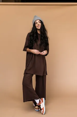 Lex Ribbed Playsuit in Mocha