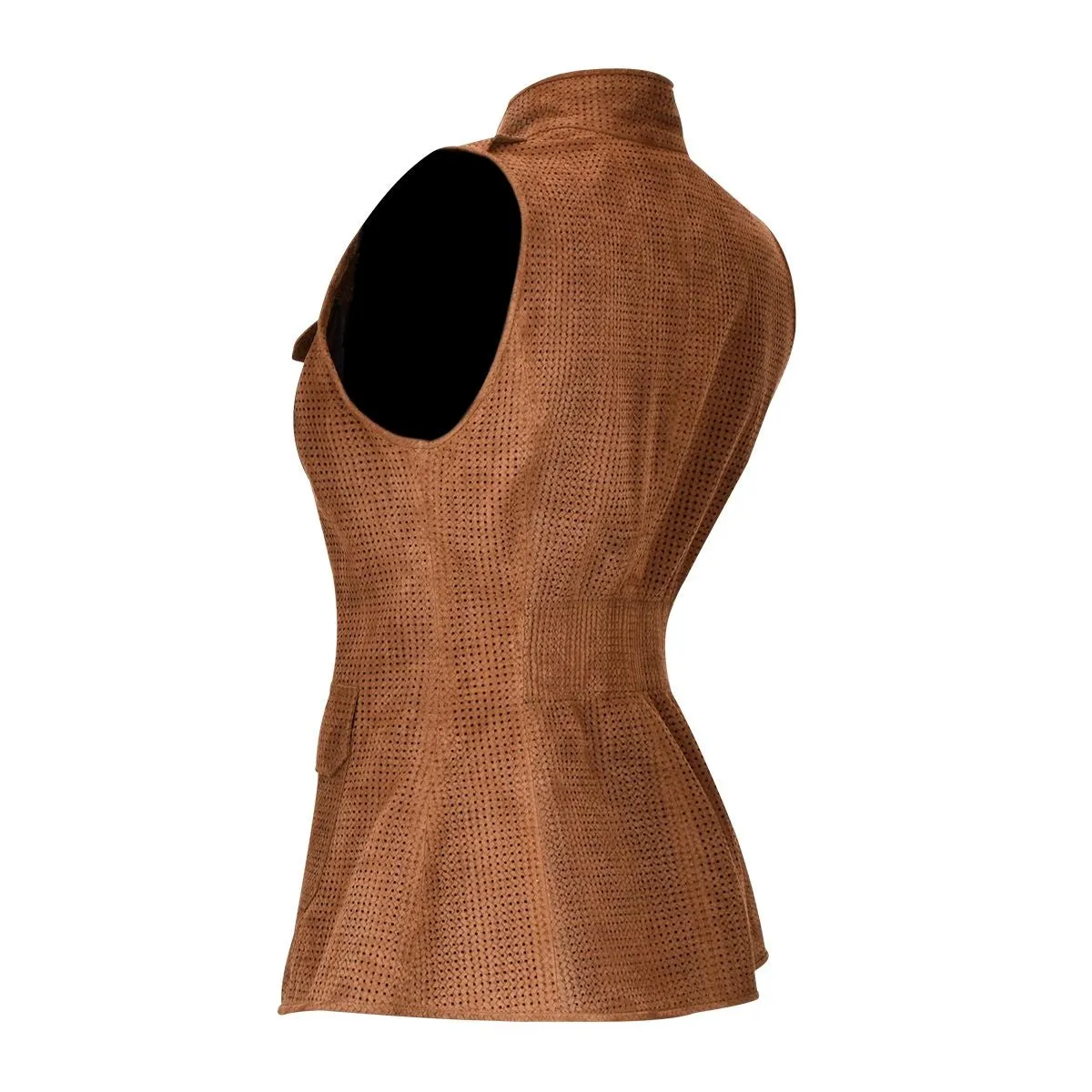 M264ATB - Cuadra cappuccino casual fashion suede leather vest for women