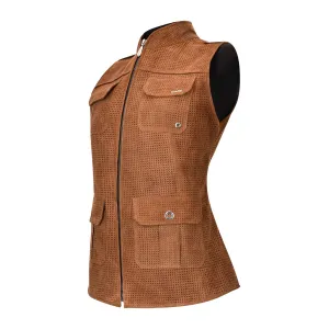 M264ATB - Cuadra cappuccino casual fashion suede leather vest for women