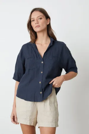 MARIA LINEN BUTTON-UP SHIRT