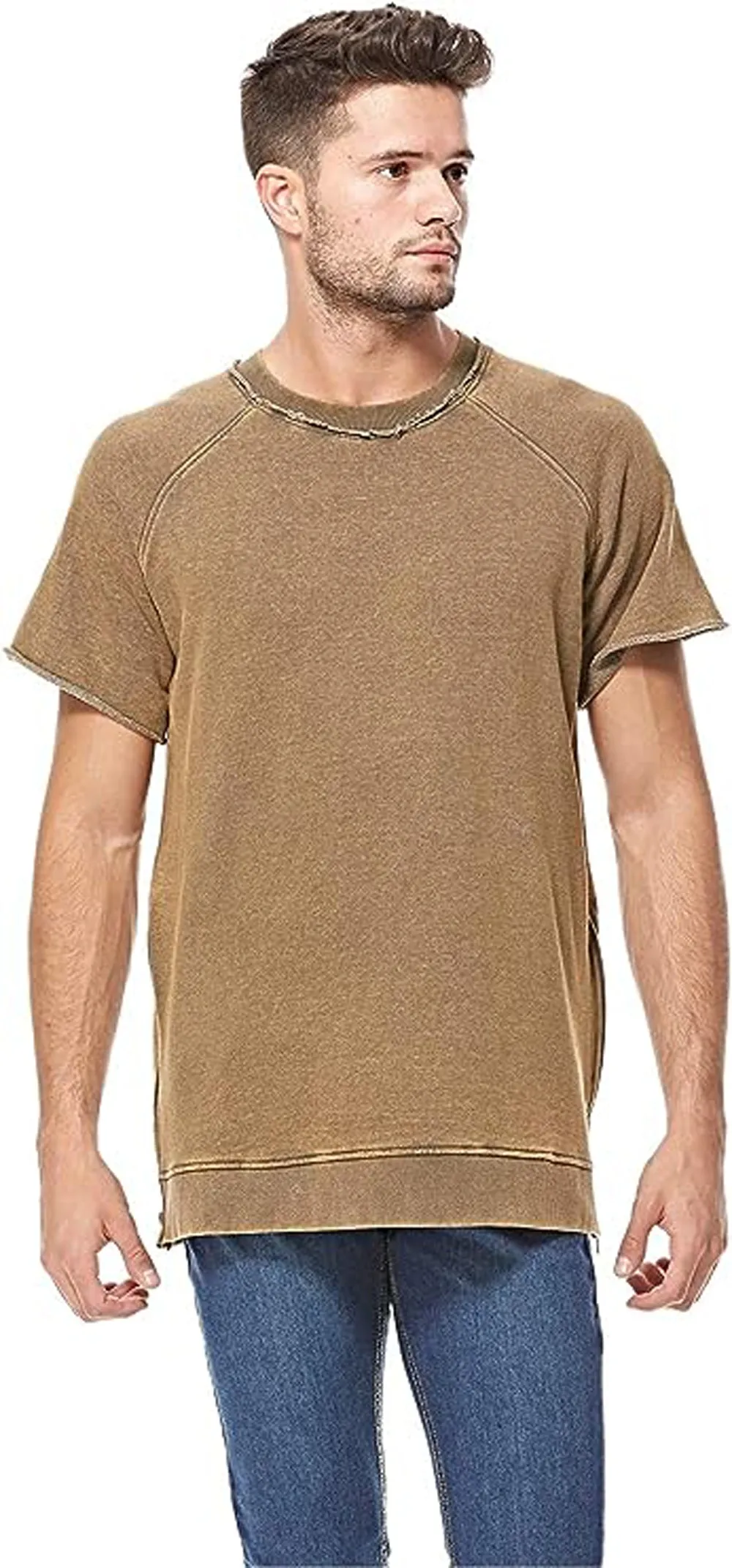 Mens Zip Side Casual Summer T-Shirt