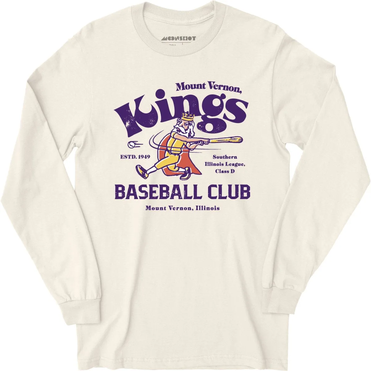 Mount Vernon Kings - Illinois - Vintage Defunct Baseball Teams - Long Sleeve T-Shirt