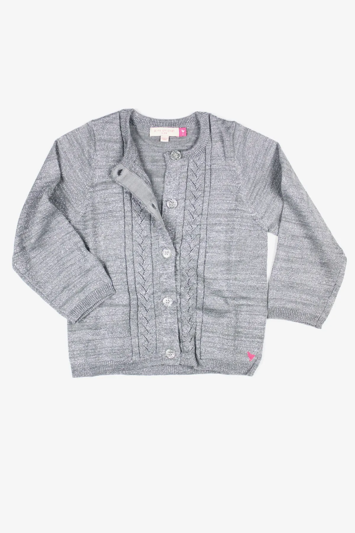 Pink Chicken Sparkly Lurex Girls Cardigan (Size 2 left)