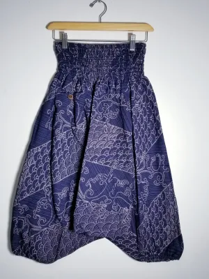 Purple Waves Short Harem Pants