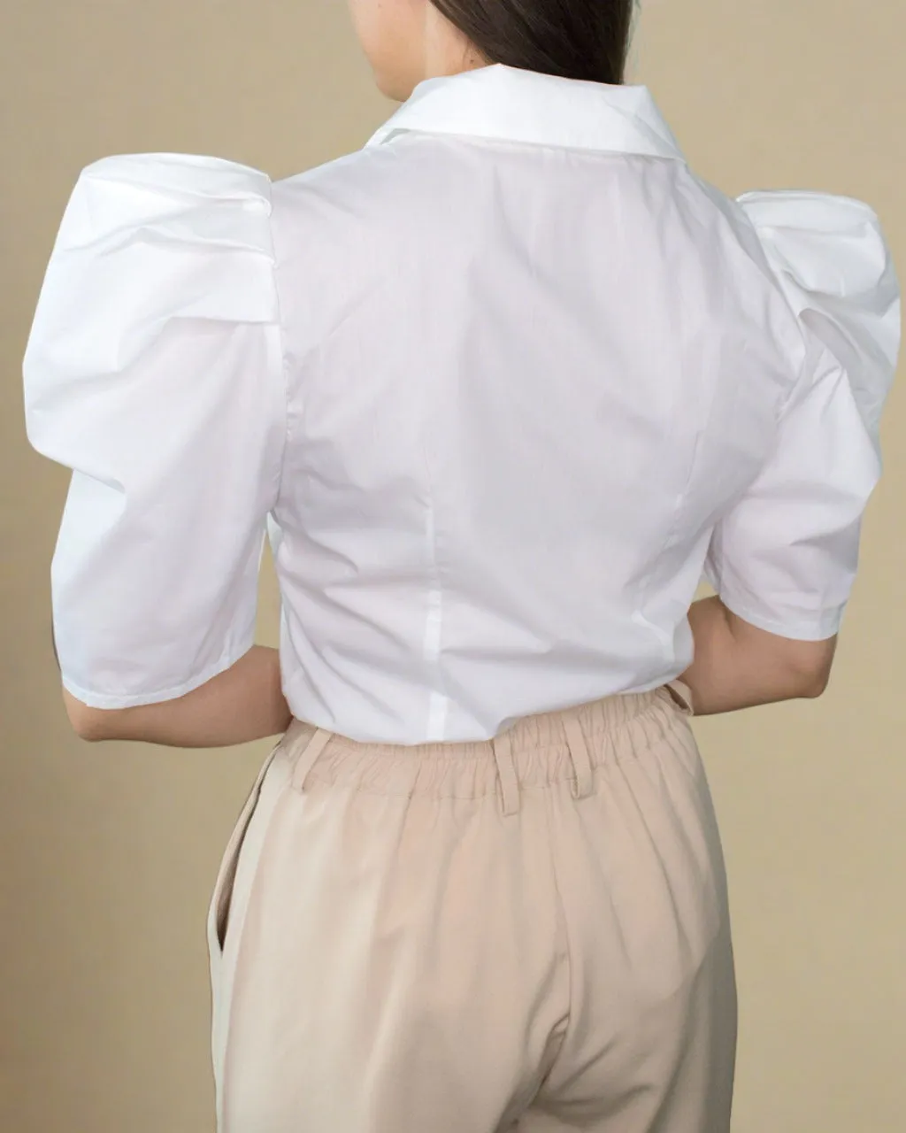 Quin Puff Sleeve White Shirt