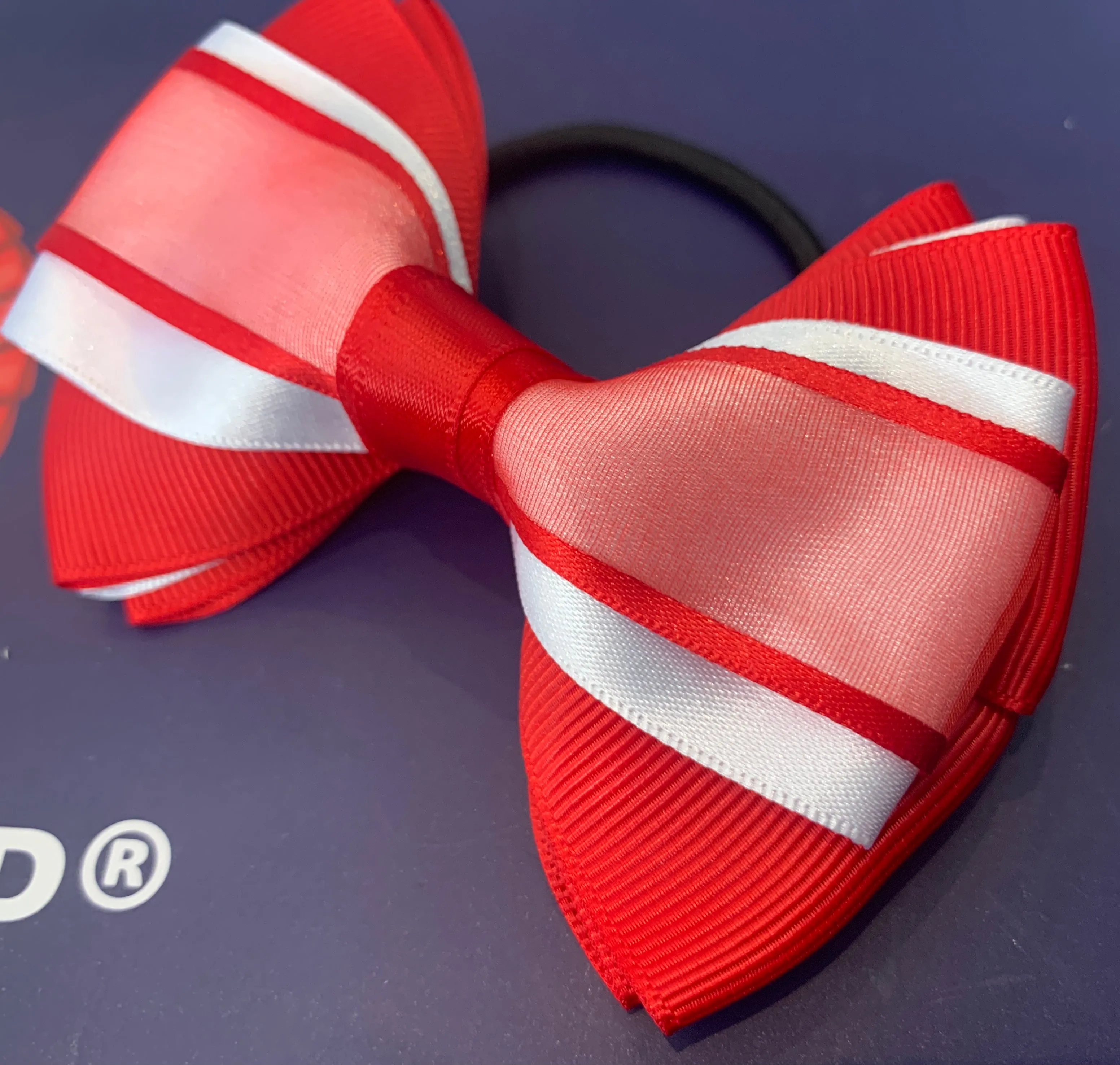 Red & white layered 3” bows (no tails)