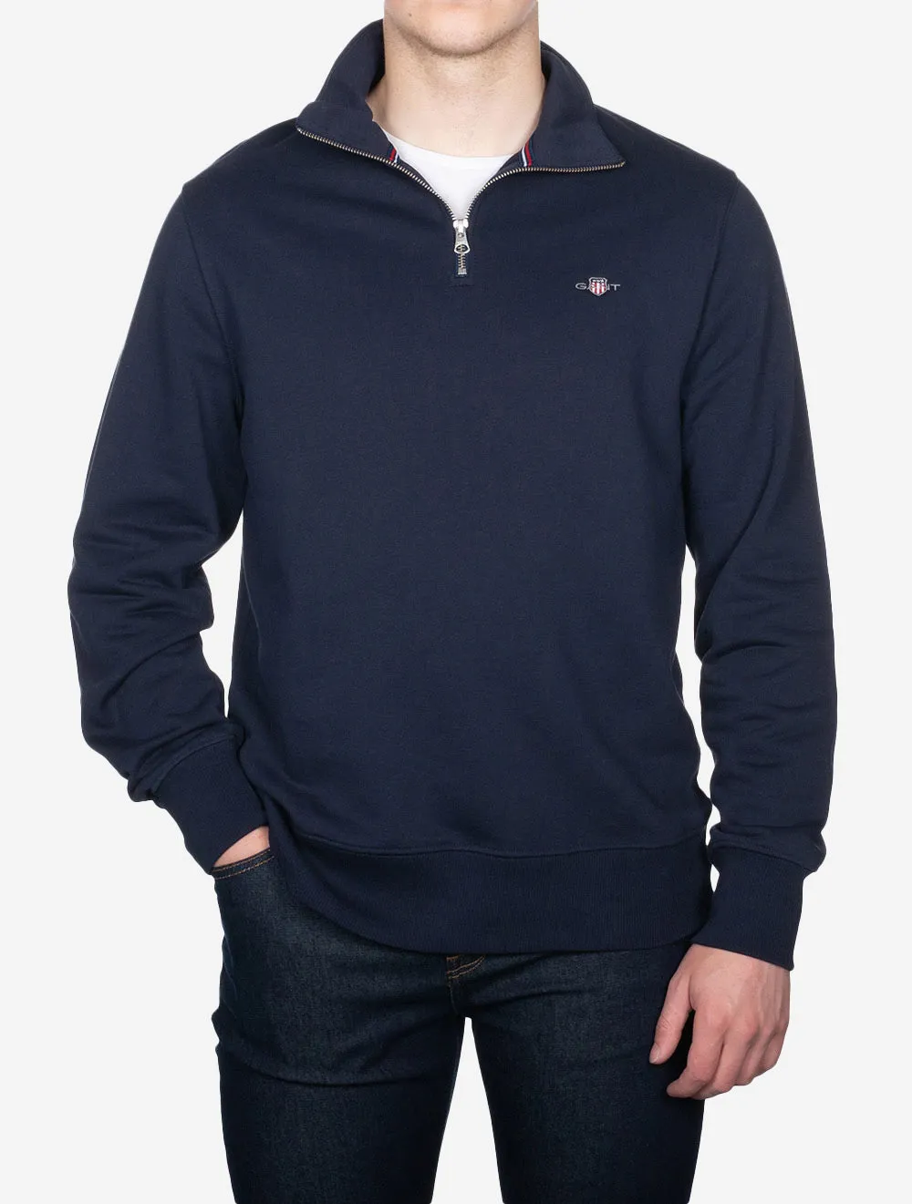 Regular Fit Shield Half Zip Sweat Evening Blue