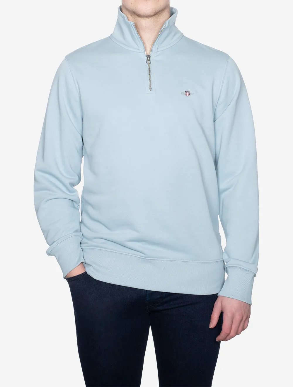 Regular Fit Shield Half Zip Sweat Stormy Sea