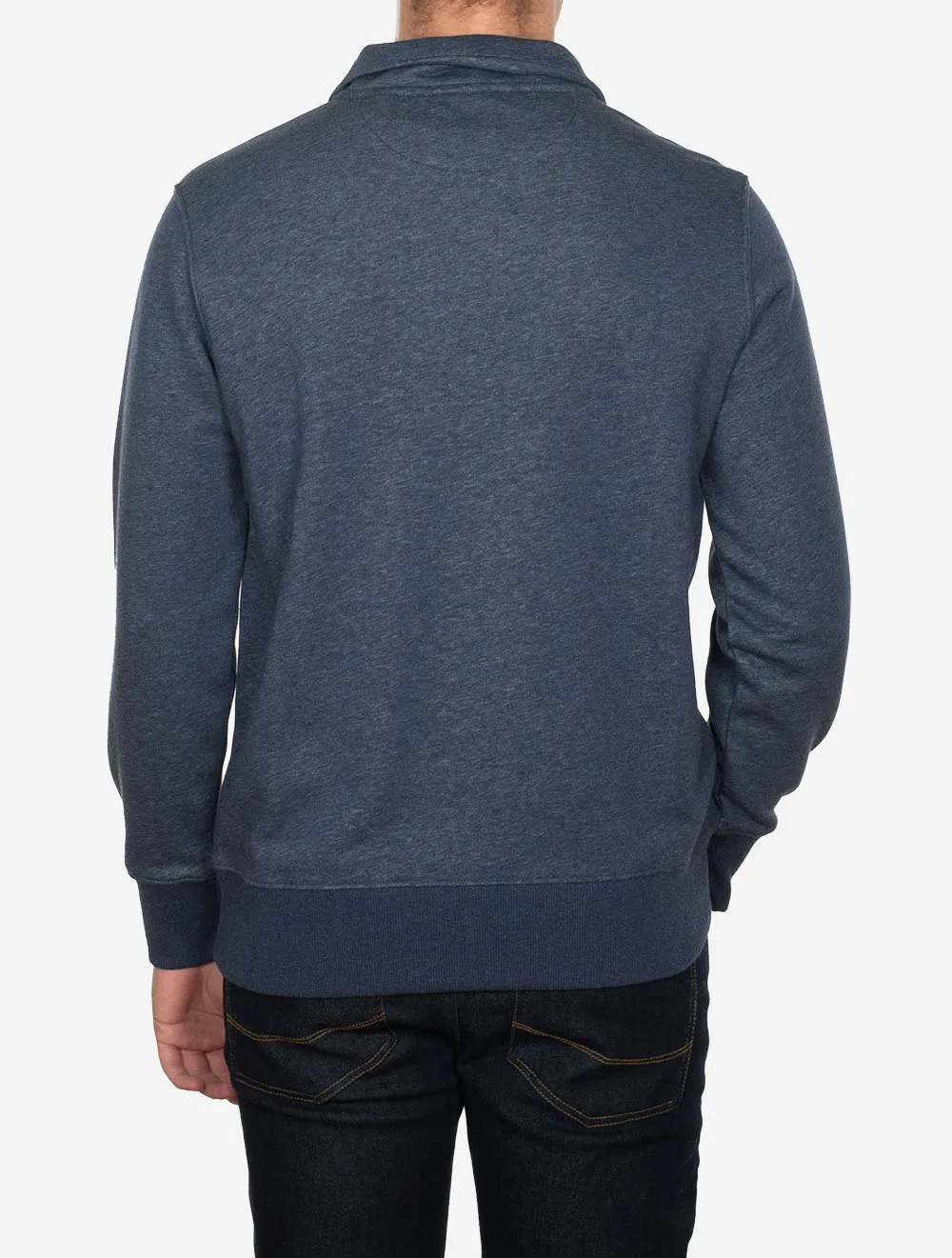 Regular Fit Shield Half Zip Sweatshirt Dark Jeansblue Melange