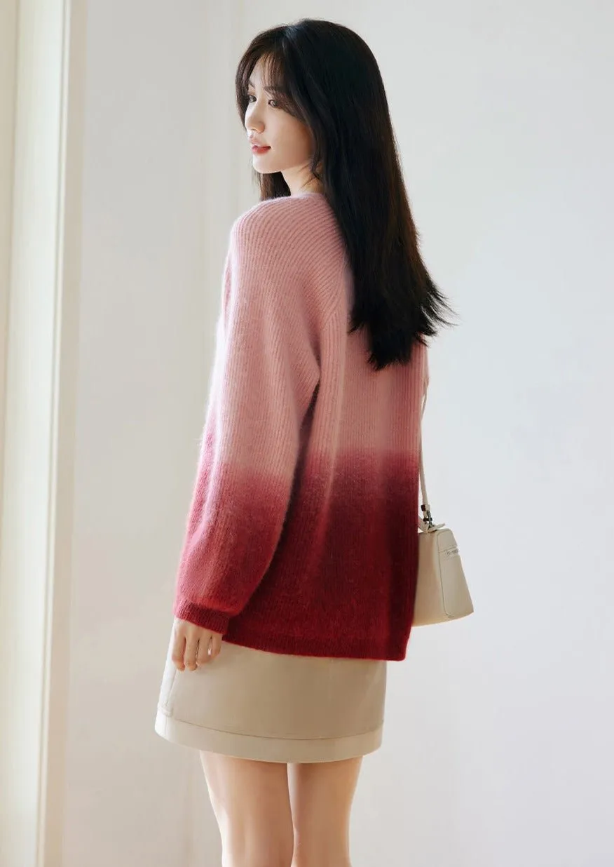 SPRING LOOSE PULLOVER GRADATION KNIT