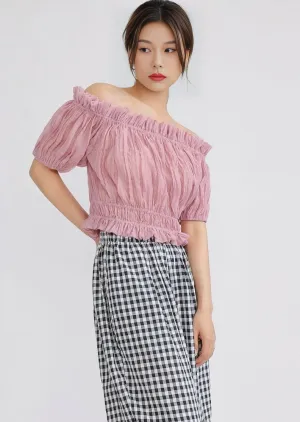 STRAIGHT SHOULDER PLEATED TOPS