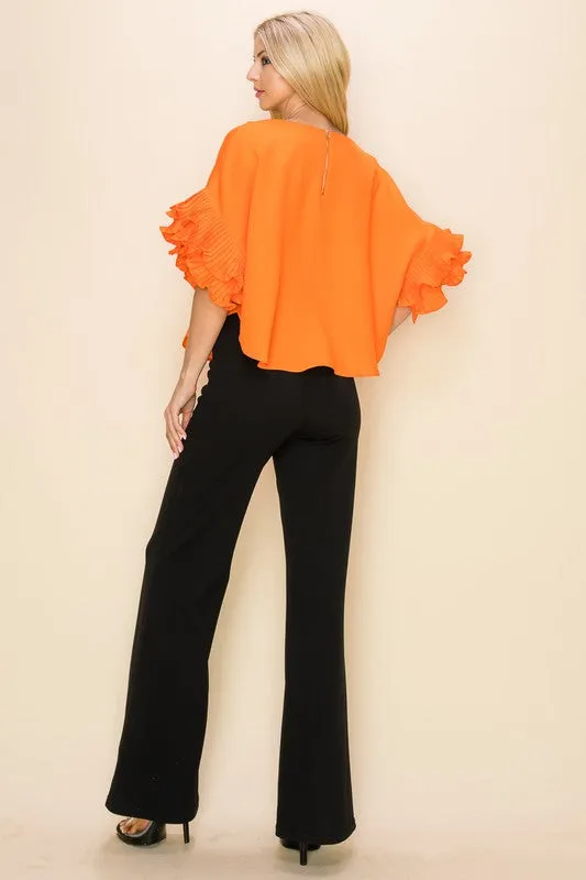 Sunset Ruffled Sleeves Top