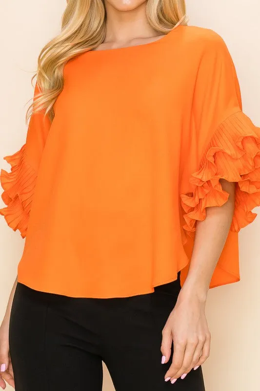 Sunset Ruffled Sleeves Top