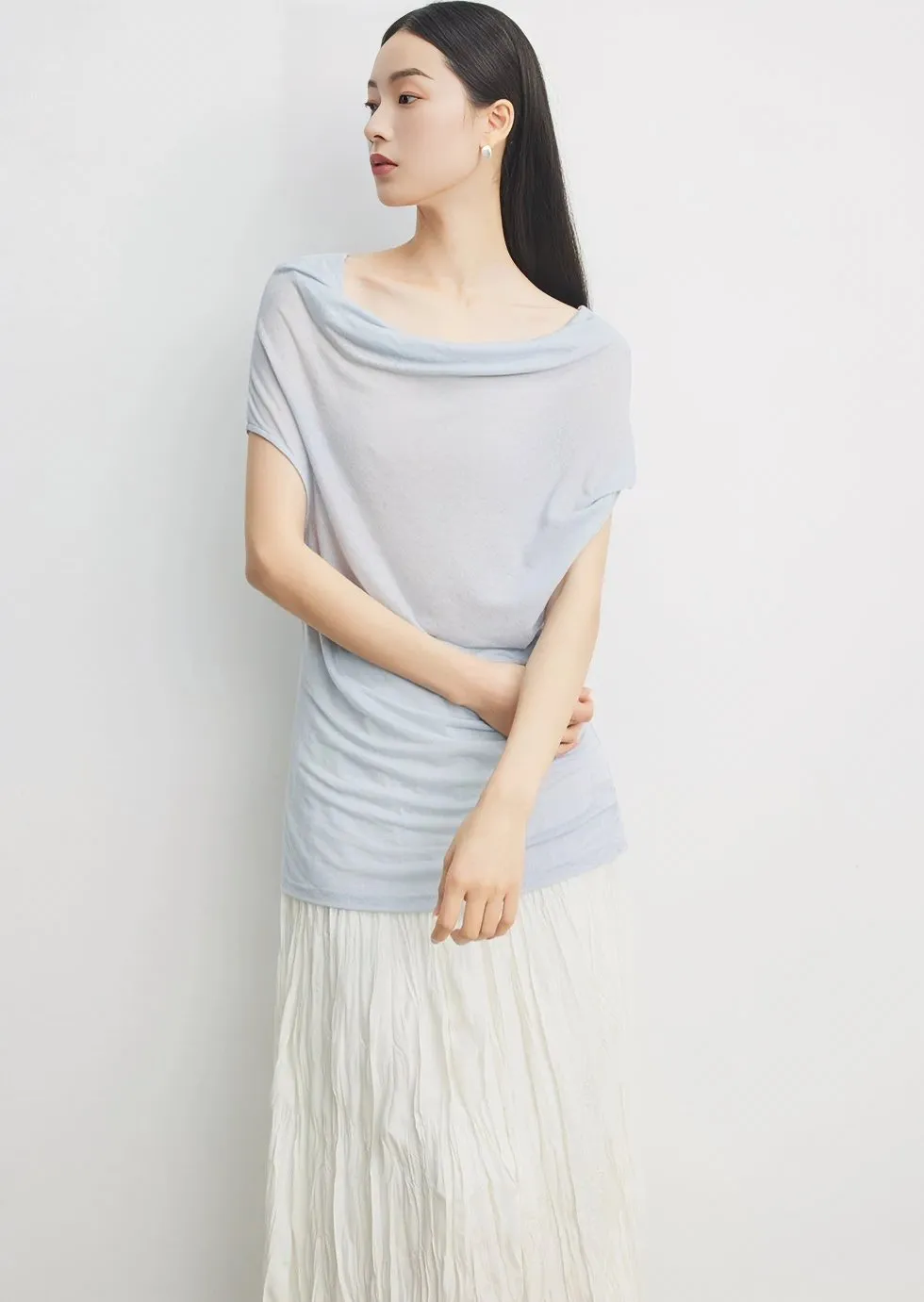 SWING NECK THIN KNIT